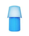 Kono Sky table lamp by Lempori with a ribbed fluted base and matching shade on a white background.
